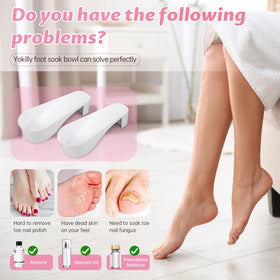Yokilly toe nail soaking bowl interior sloped to prevent spills.