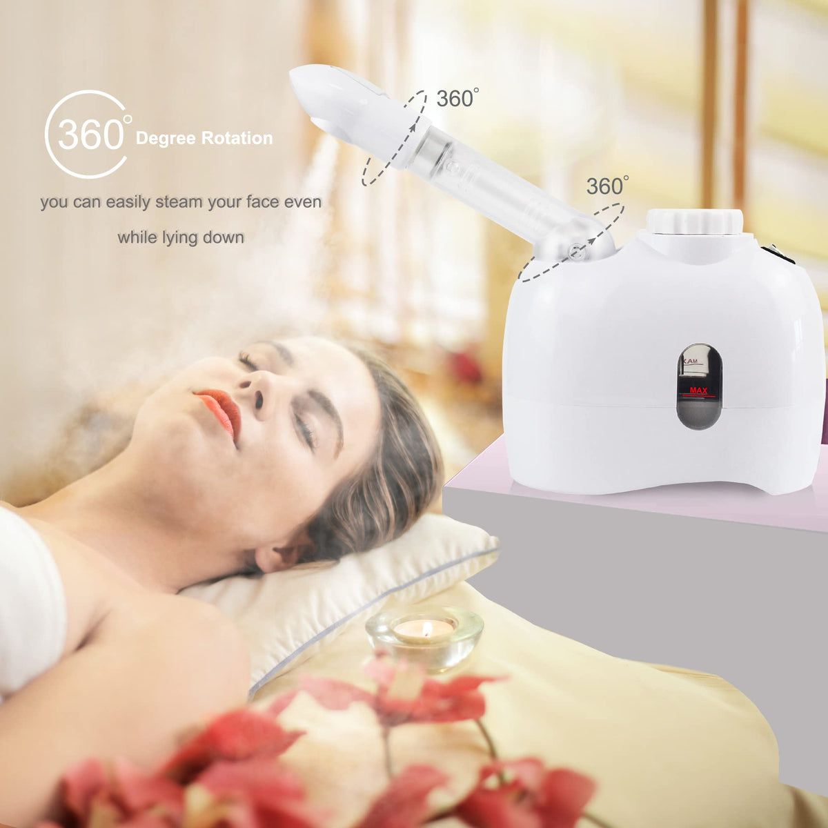 YOKYAK facial mist steamer back view highlights user-friendly design for daily use.