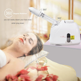 YOKYAK home spa setup with steamer for relaxing skincare routines.