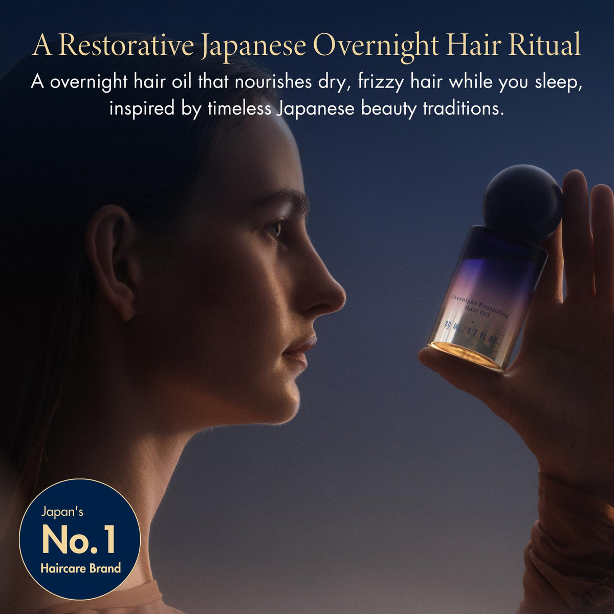 YOLU Hair Oil Frizz Control bottle closeup highlights lightweight non-greasy hydration