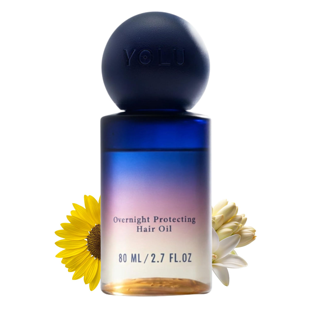 YOLU Hair Oil Frizz Control bottle pour shows easy application and fast absorption