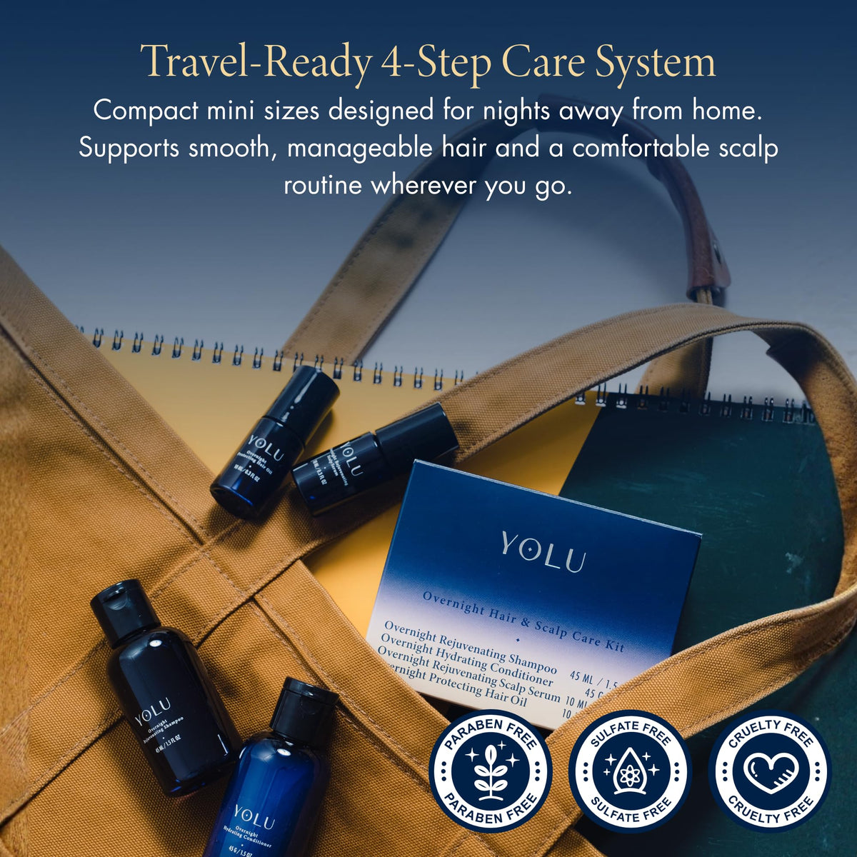 YOLU Protecting Hair Oil with night shield against pillow friction.