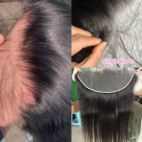 YOMIO Brazilian virgin hair frontal with bleached knots for realistic hairline.