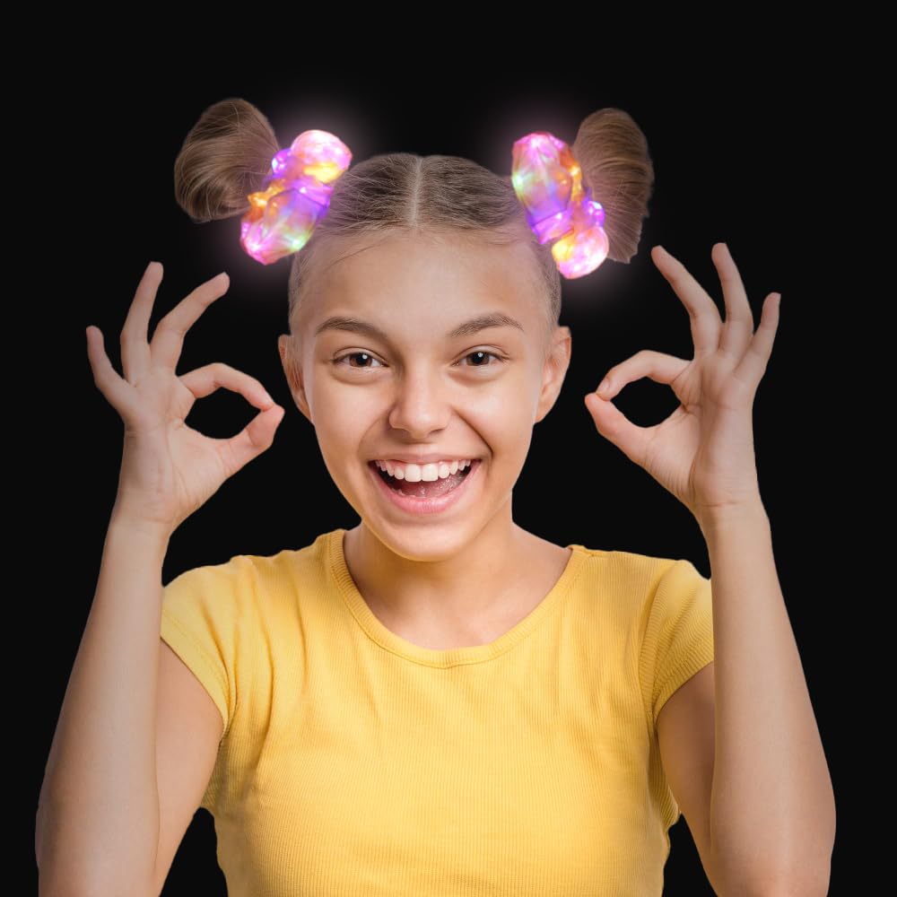 Yomwig scrunchies with activation button for easy mode switching