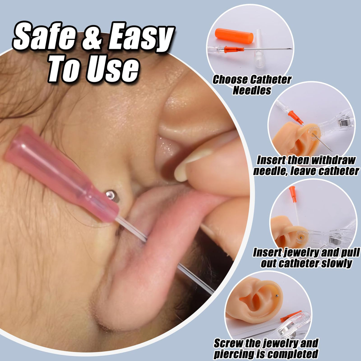 YONGDA 20G hollow piercing needle offers gentle entry for body piercings