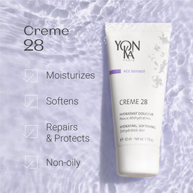 Yon-Ka Crème 28 texture swirl highlights creamy daily nourishment