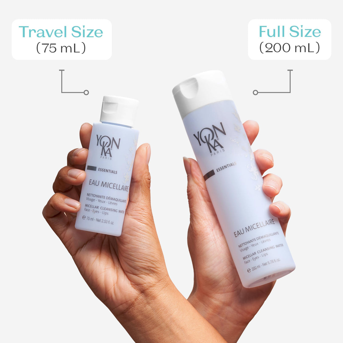 Yonka Eau Micellaire bottle label highlights paraben-free formula.