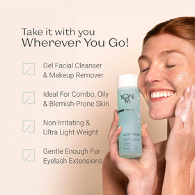 Yon-Ka Gel Cleanser pump dispense for makeup removal while maintaining skin balance