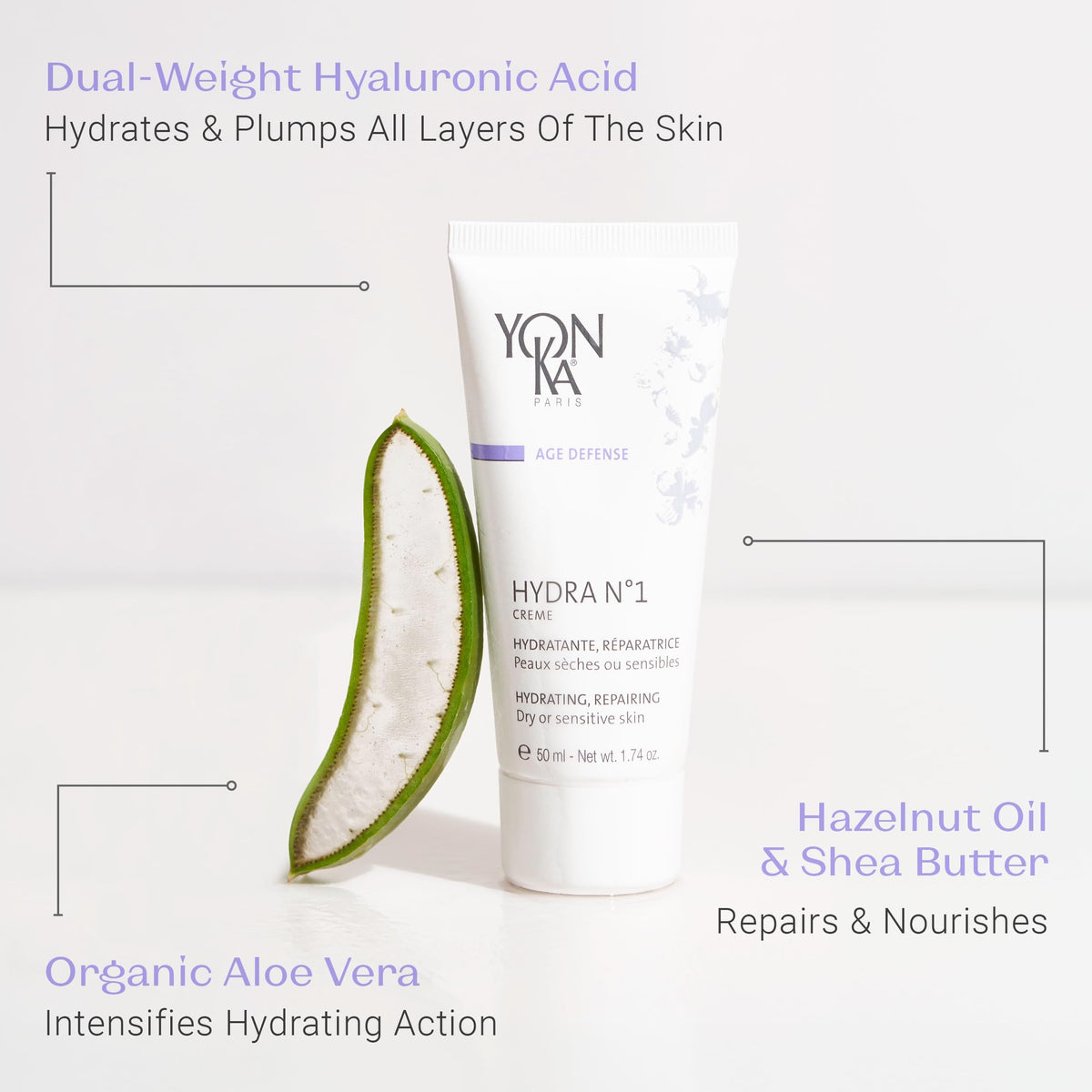 Yonka Hydra No.1 Crème packaging cap close-up signaling premium care.