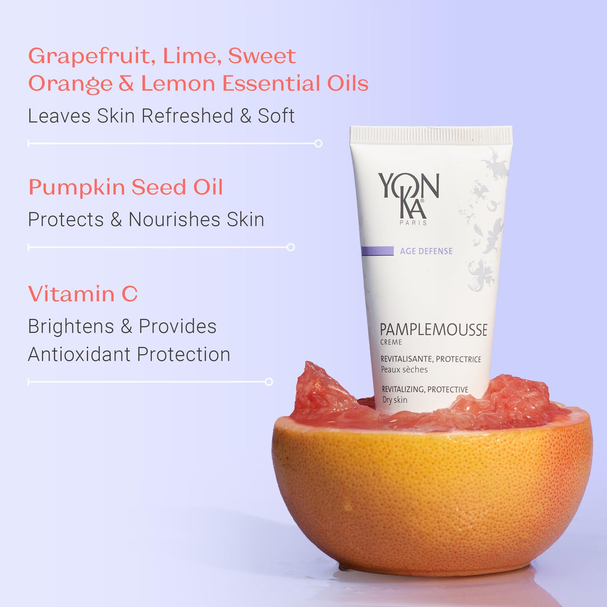 Yon-Ka Pamplemousse PS application swirl highlighting quick absorption