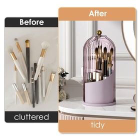 YOOLENS pink 360-degree rotating base for easy brush access.