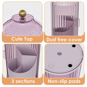 Compact size saves counter space on vanity or bathroom.