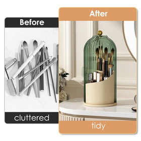 YOOLENS three-section slots organize short and tall brushes separately