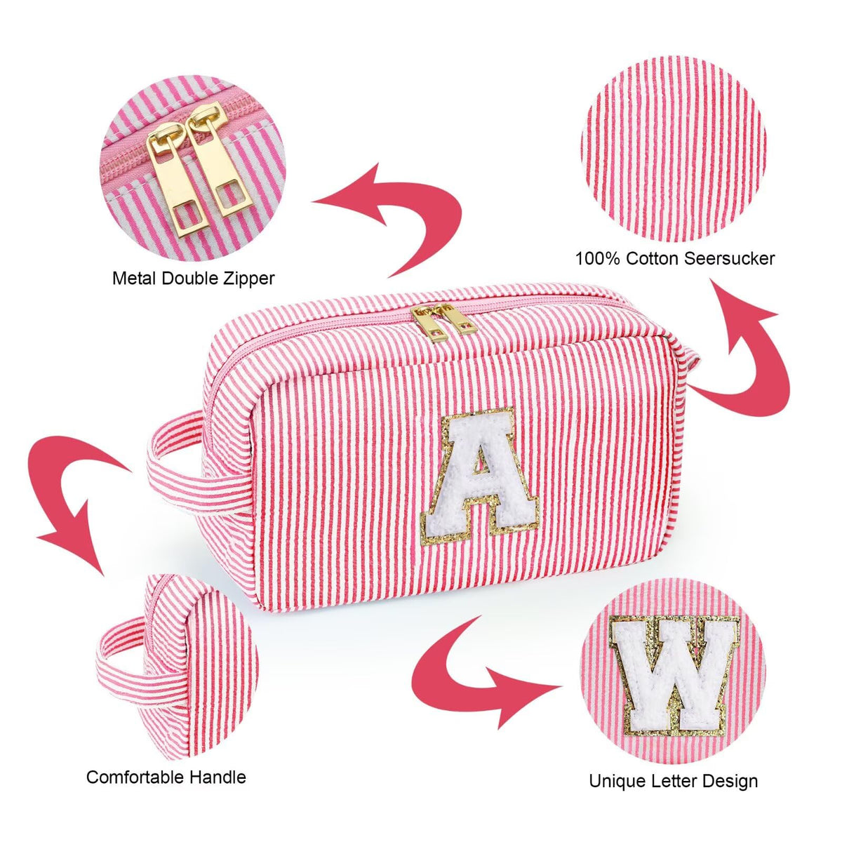 YOOLIFE compact size makeup bag fits comfortably in a suitcase.