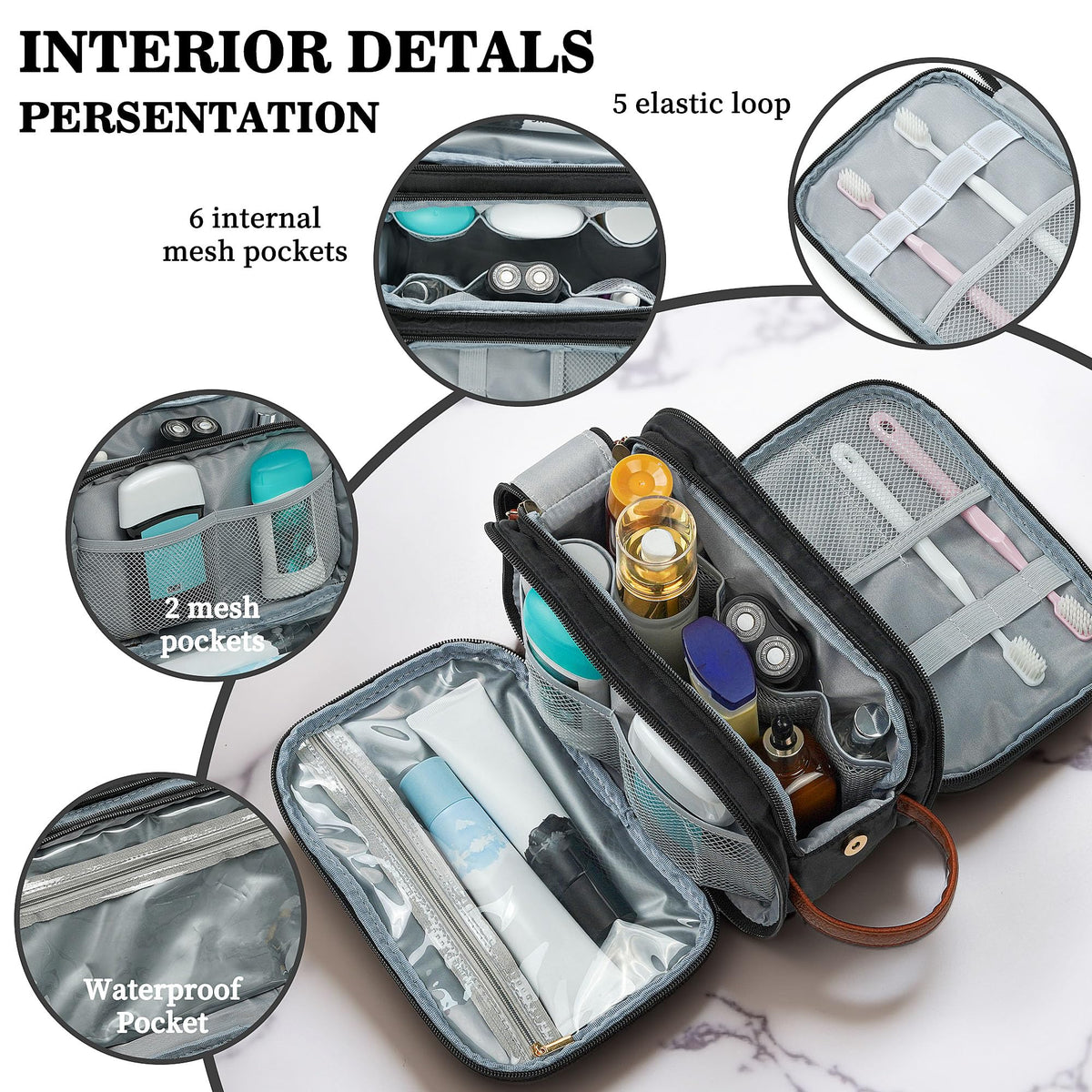 YOOLIFE front and back PVC pockets keep wet items separated.