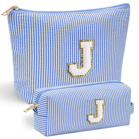 YOOLIFE makeup bag with chenille front letter for personalized daily styling