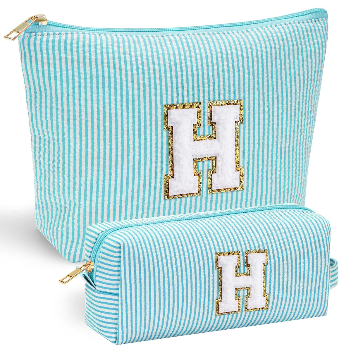 YOOLIFE personalized makeup bag with chenille letter offers durable, stylish gift personalization.