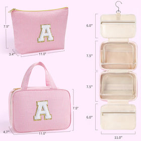 YOOLIFE pink bag with gold initial patch adds personalized gift appeal