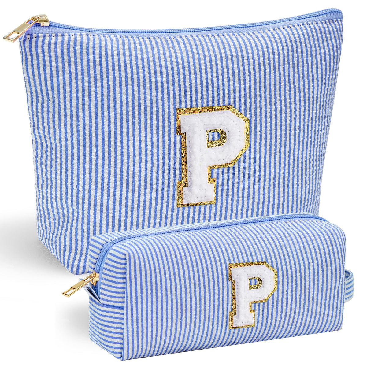 YOOLIFE preppy makeup bag chenille letter front design for personalized flair.
