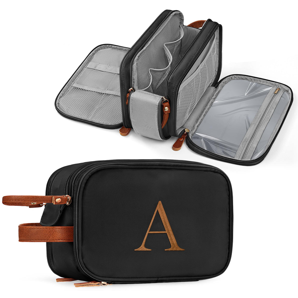 YOOLIFE travel toiletry bag front view highlighting spacious capacity for essentials and cosmetics