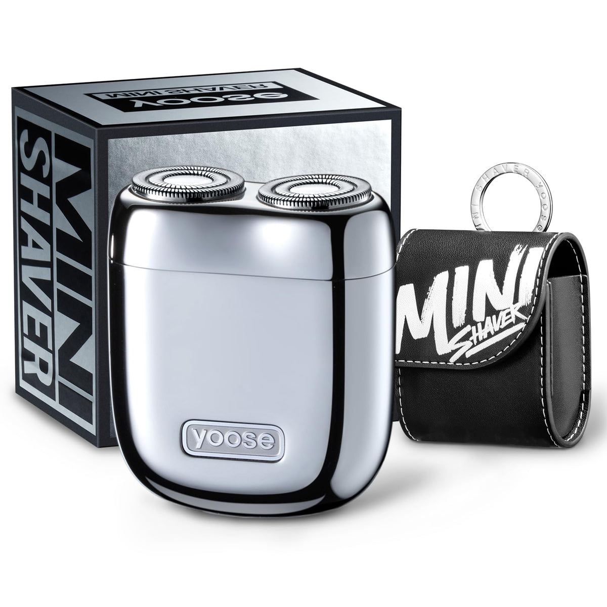 Yoose Alloy Mini Shaver in travel case for on-the-go grooming