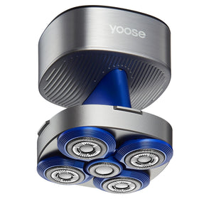Yoose head shaver with 5 floating heads close-up for a close scalp shave