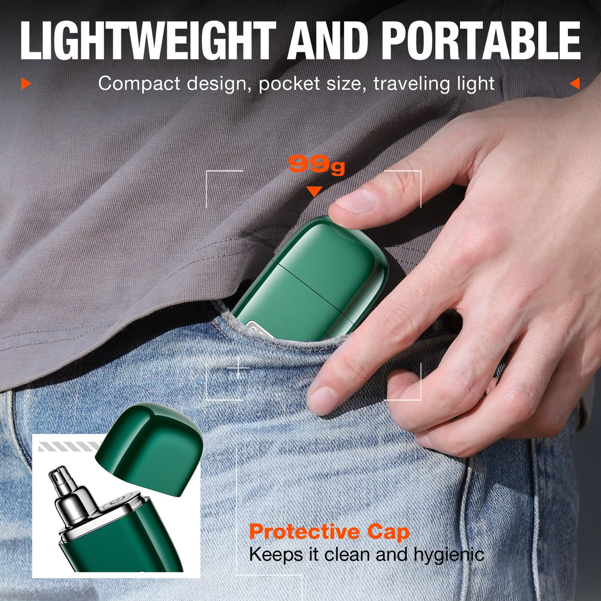 Yoose Nose Hair Trimmer 2.0 USB-C charging port for easy power on the go.