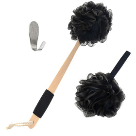 Yoove bamboo charcoal back scrubber with handle for deep cleansing and exfoliation