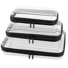 YOPCDJ clear hard shell case 3-pack keeps cosmetics neatly organized during travel