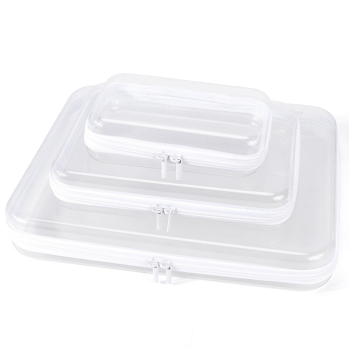 YOPCDJ clear hard shell case front view for durable makeup storage