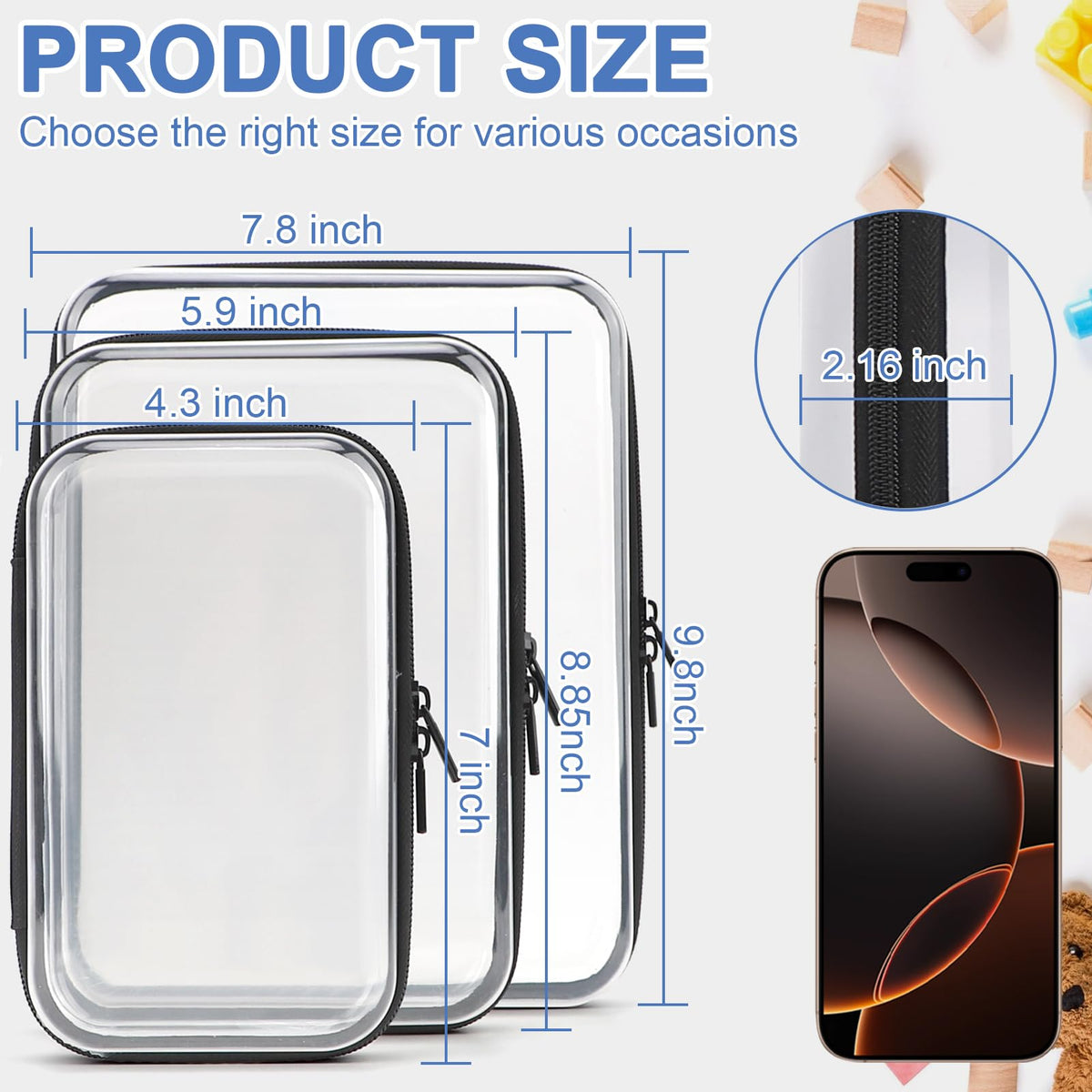 YOPCDJ clear zipper pouches waterproof offer quick visibility and spill protection