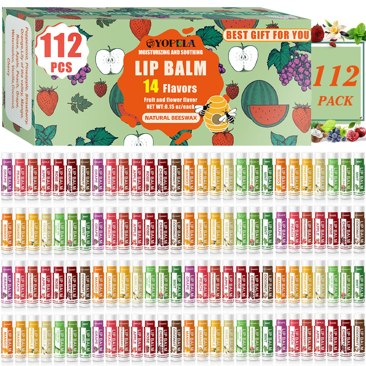 Yopela lip balm bulk pack with flavor variety for gifting