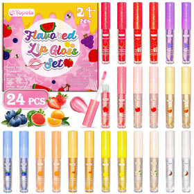 Yopela 24-piece lip gloss bulk with assorted fruit flavors for vibrant daily shine