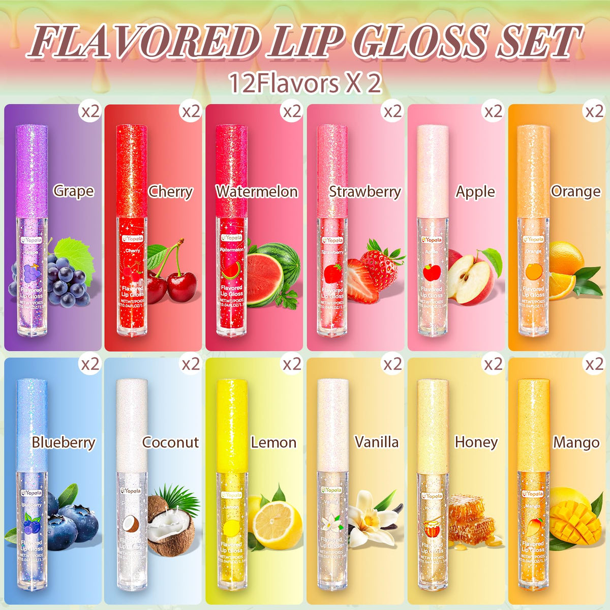 Yopela lip gloss mini tubes for on-the-go touch-ups with lasting shine