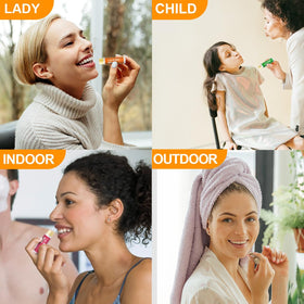Yopela non-GMO, petroleum-free formula gentle on ultra-sensitive lips.