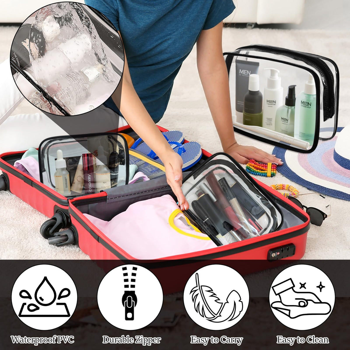 YOQIVEXU clear makeup bag S for compact daily storage.