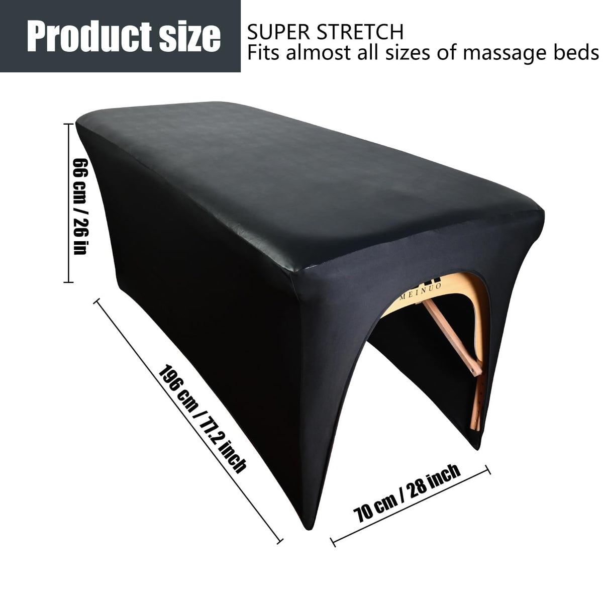 Yoquare lash bed cover shows elastic sides that secure the fit during treatments.
