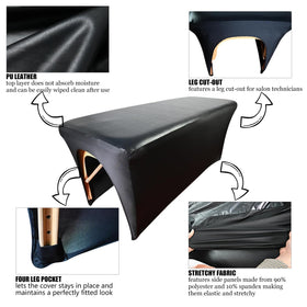 Yoquare lash bed cover leg cutout adds comfort for technicians beside the bed.