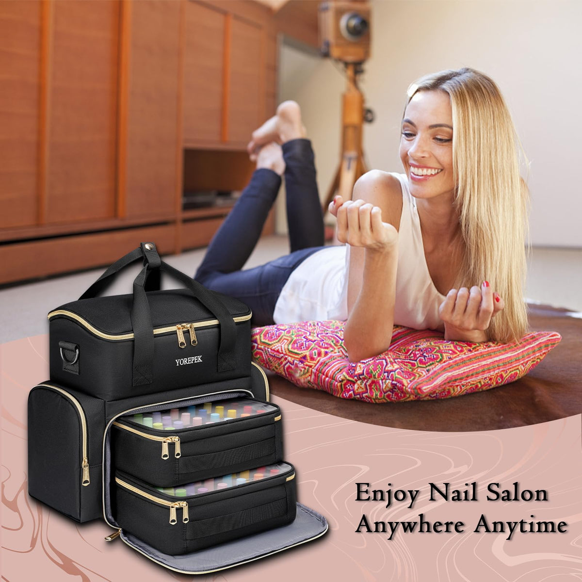 YOREPEK luggage-attachment back strap keeps case secure on a suitcase