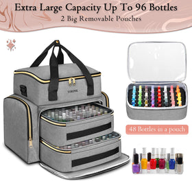 Removable sponge slots keep standard bottles upright and secure.