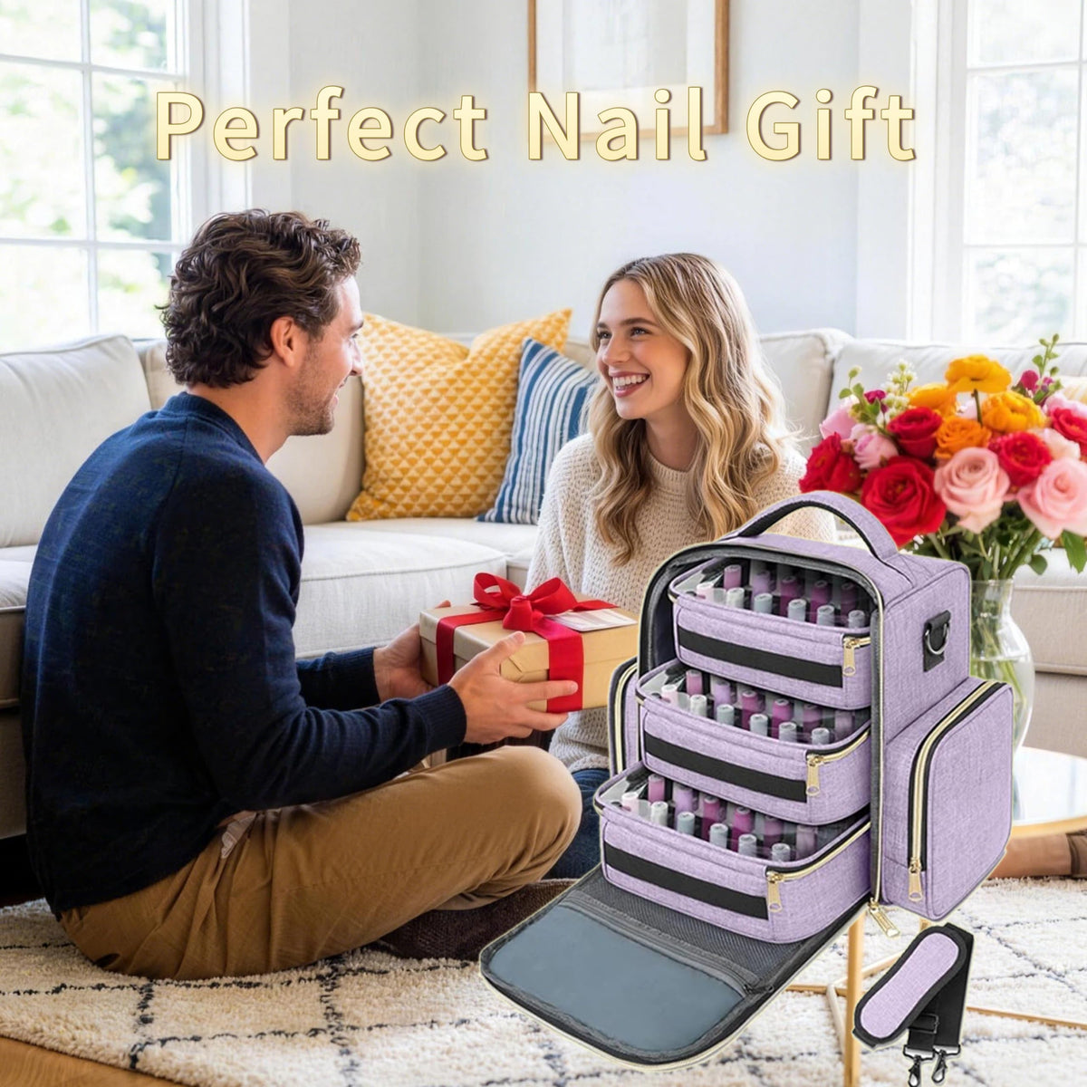 YOREPEK organizer with 3 detachable pouches keeps bottles accessible and organized.