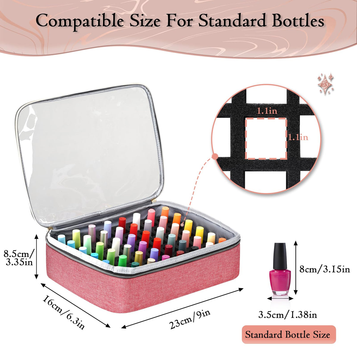 YOREPEK nail polish organizer adjustable dividers customizable layout for collection