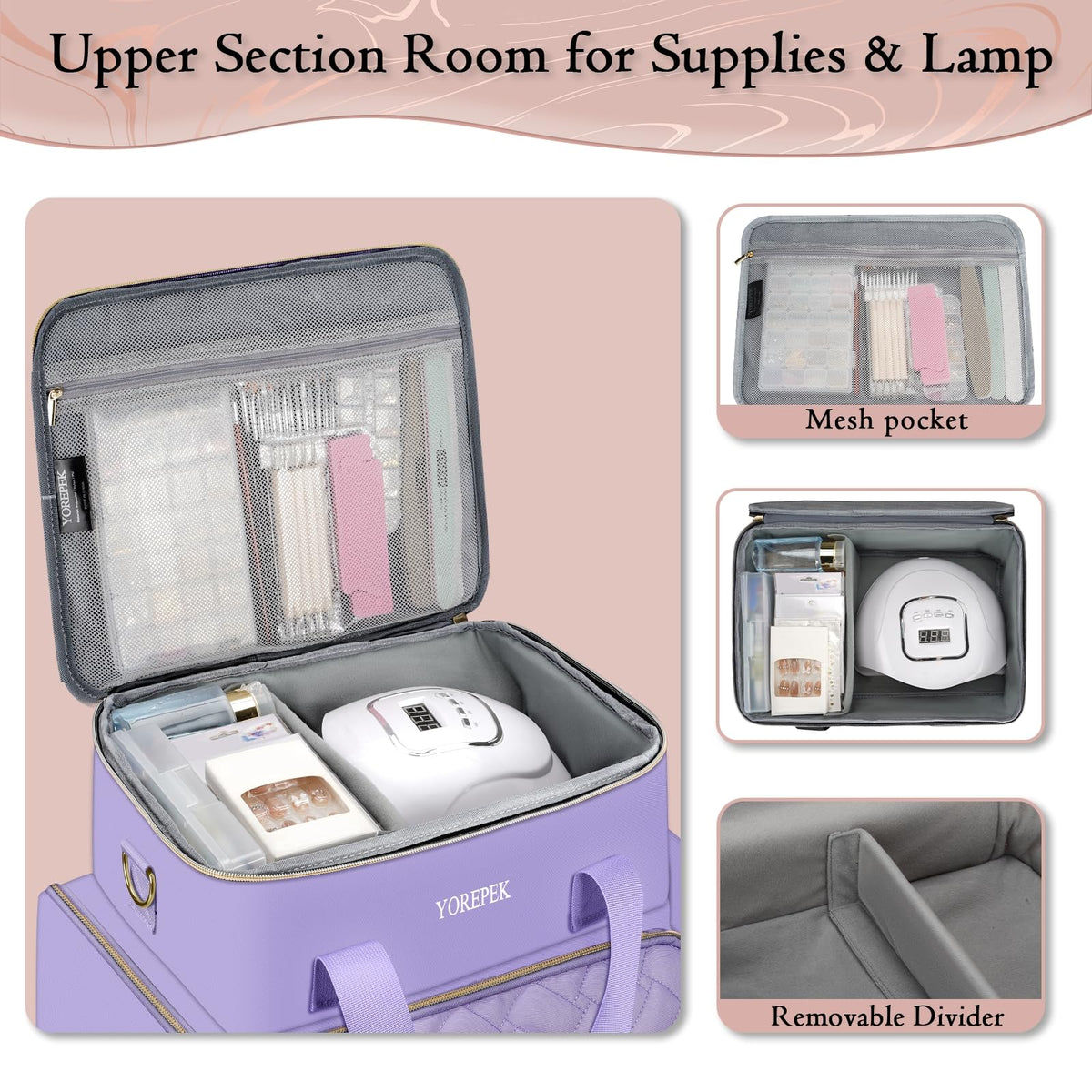 YOREPEK purple travel case ideal for salon trips and gifts