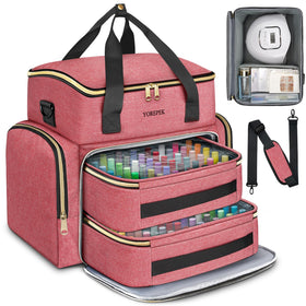 YOREPEK nail polish organizer in use as a tidy portable nail station