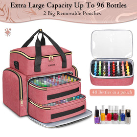 YOREPEK nail polish organizer with lamp pocket ready for a nail lamp and supplies