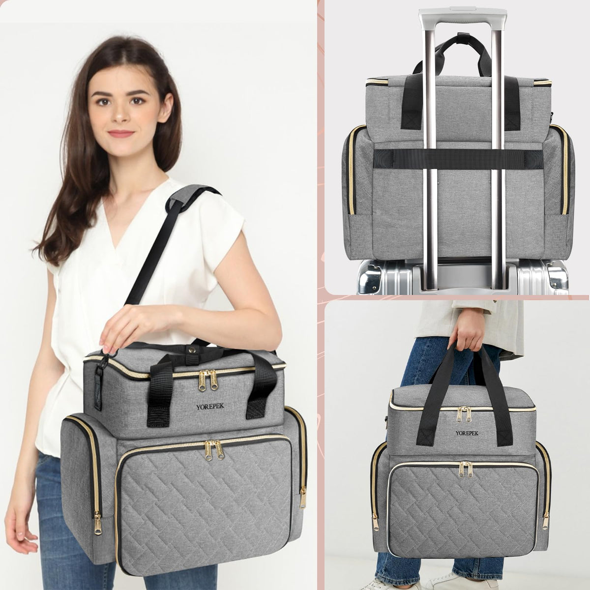 Back luggage strap facilitates effortless airport transfers.