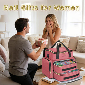 YOREPEK nail polish organizer open compartment revealing roomy interior for tools