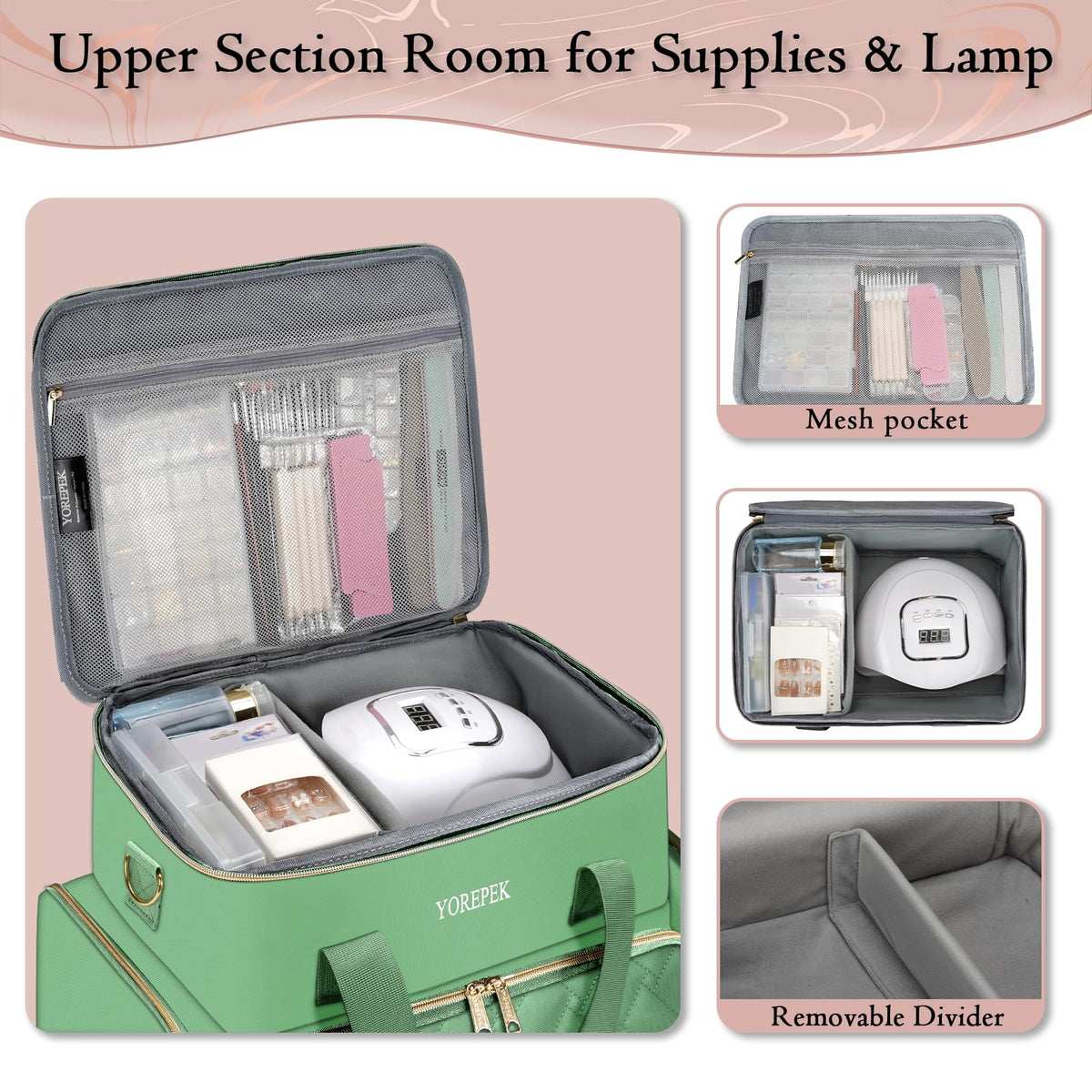 Soft padding protects bottles in the YOREPEK organizer during transport