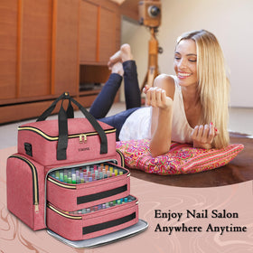 YOREPEK nail polish organizer soft padding protecting bottles in transit
