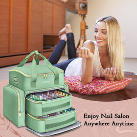 Top lamp compartment in YOREPEK nail polish organizer for on the go styling